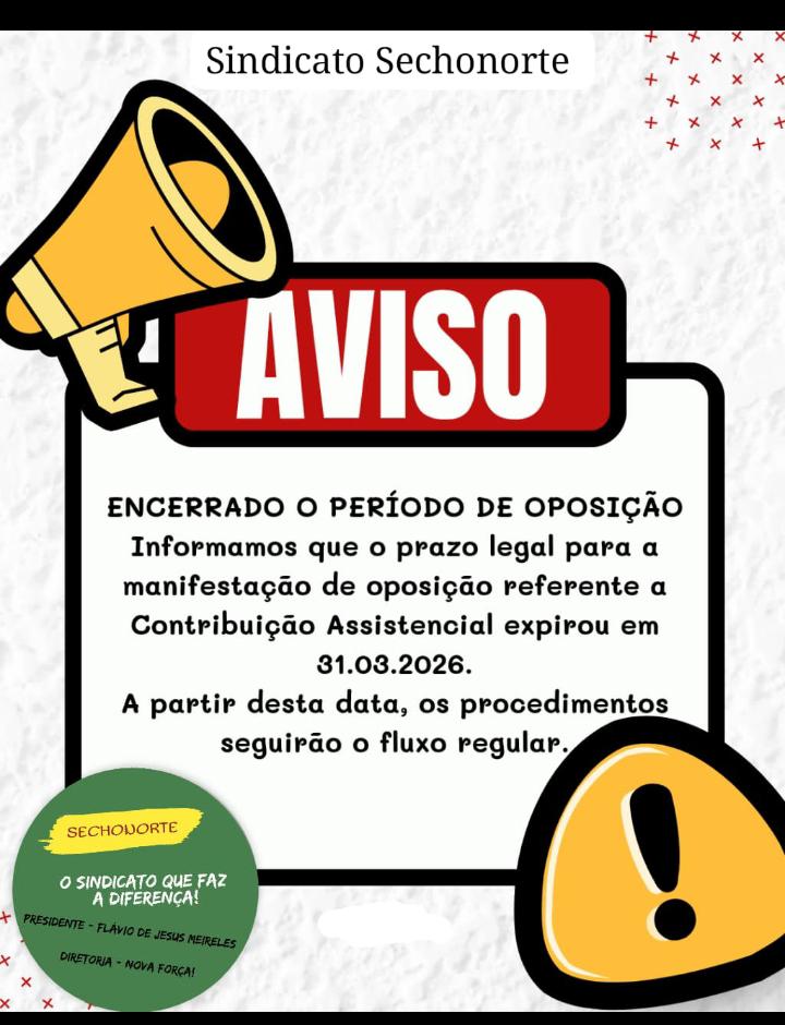 ENCERRADO O PERIODO DE OPOSIÇÃO